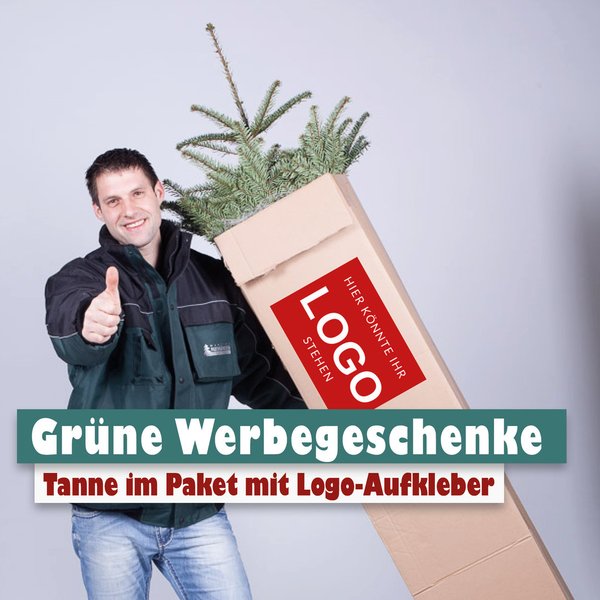 Nordmanntanne Weihnachtsbaum XL im Paket mit Logo-Aufkleber